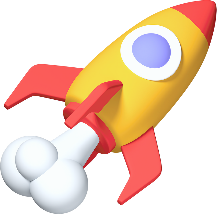 Rocket Colorful 3D Icon